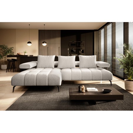 Narożnik MAGNETIC S układ L Lewostronny elektryczna regulacja siedziska tkanina KANSAS WERSAL