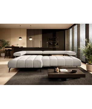 Narożnik MAGNETIC S układ L Lewostronny elektryczna regulacja siedziska tkanina KANSAS WERSAL