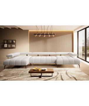 Narożnik MAGNETIC XL układ U Lewostronny elektryczna regulacja siedziska tkanina KANSAS WERSAL