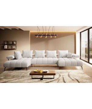 Narożnik MAGNETIC XL układ U Lewostronny elektryczna regulacja siedziska tkanina KANSAS WERSAL