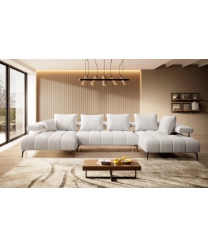 Narożnik MAGNETIC XL układ U Prawostronny elektryczna regulacja siedziska tkanina KANSAS WERSAL