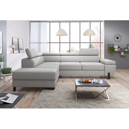 Narożnik MOLINA L układ L Lewostronny z funkcją spania w tkaninie CLOUD WERSAL