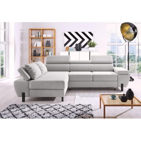 Narożnik MOLINA L układ L Lewostronny z funkcją spania w tkaninie CLOUD WERSAL