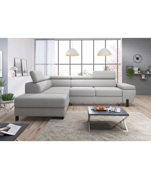 Narożnik MOLINA S układ L Lewostronny z funkcją spania w tkaninie CLOUD WERSAL