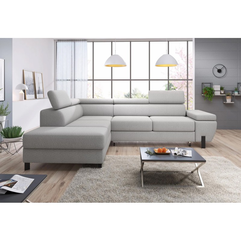 Narożnik MOLINA S układ L Lewostronny z funkcją spania w tkaninie CLOUD WERSAL