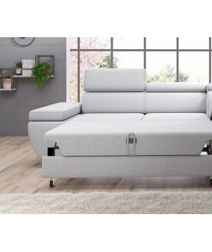 Narożnik MOLINA S układ L Prawostronny z funkcją spania w tkaninie CLOUD WERSAL