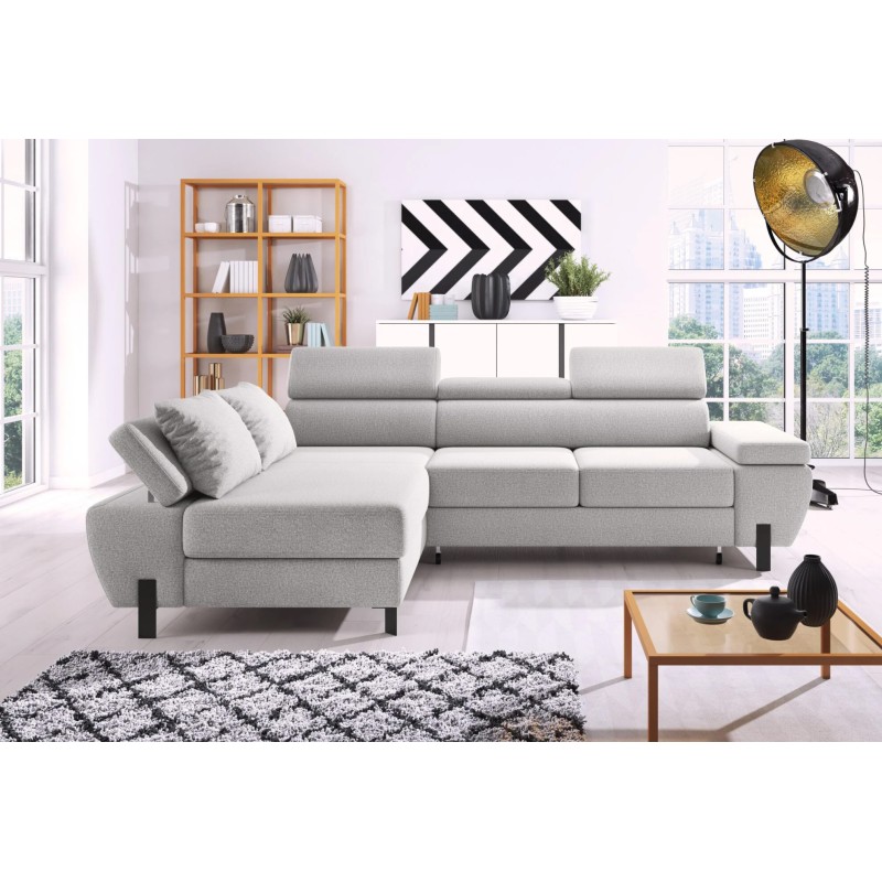 Narożnik MOLINA S układ L Lewostronny z funkcją spania w tkaninie CLOUD WERSAL