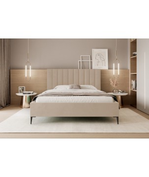 Łóżko Mona Slim III 180 Tkanina VELUTTO 02 stelaż drewniany