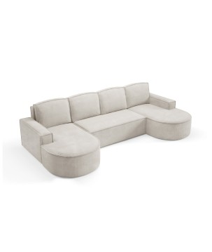 Narożnik MOLLY XL wolnostojący układ U z funkcją spania w tkaninie Curio 02 DomoHome