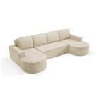 Narożnik MOLLY XL wolnostojący układ U z funkcją spania w tkaninie Curio 09 DomoHome