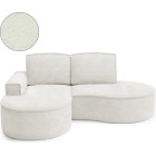 Narożnik MOLLY Lewostronny bez funkcji spania, wolnostojący tkanina ABRIAMO 04 Biały