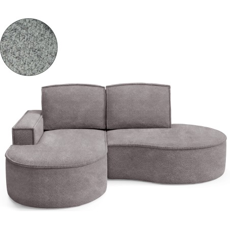 Narożnik MOLLY Lewostronny bez funkcji spania, wolnostojący tkanina ABRIAMO 07 Szary