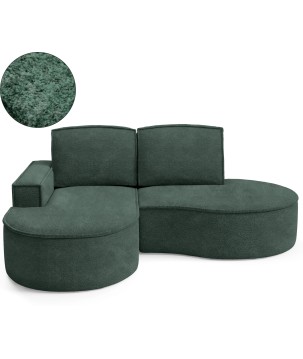 Narożnik MOLLY Lewostronny bez funkcji spania, wolnostojący tkanina ABRIAMO 09 Zielony