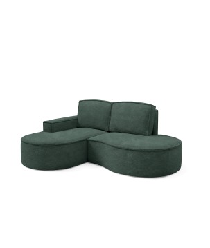 Narożnik MOLLY Lewostronny bez funkcji spania, wolnostojący tkanina ABRIAMO 09 Zielony