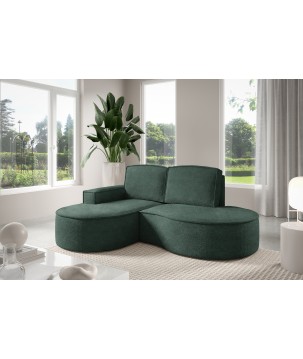 Narożnik MOLLY Lewostronny bez funkcji spania, wolnostojący tkanina ABRIAMO 09 Zielony