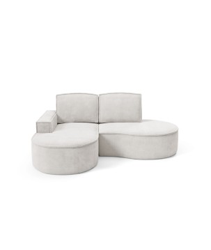 Narożnik MOLLY Lewostronny bez funkcji spania, wolnostojący tkanina CURIO 02 Biały