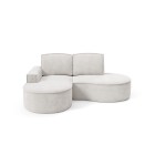 Narożnik MOLLY Lewostronny bez funkcji spania, wolnostojący tkanina CURIO 02 Biały