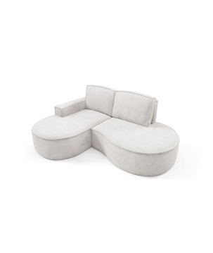 Narożnik MOLLY Lewostronny bez funkcji spania, wolnostojący tkanina CURIO 02 Biały