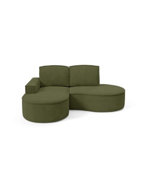 Narożnik MOLLY Lewostronny bez funkcji spania, wolnostojący tkanina CURIO 39 Zielony