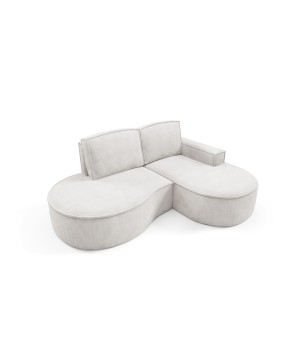 Narożnik MOLLY Prawostronny bez funkcji spania, wolnostojący tkanina CURIO 02 Biały