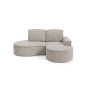 Narożnik MOLLY Prawostronny bez funkcji spania, wolnostojący tkanina CURIO 11 Popielaty