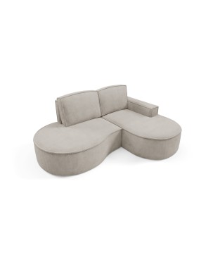 Narożnik MOLLY Prawostronny bez funkcji spania, wolnostojący tkanina CURIO 11 Popielaty