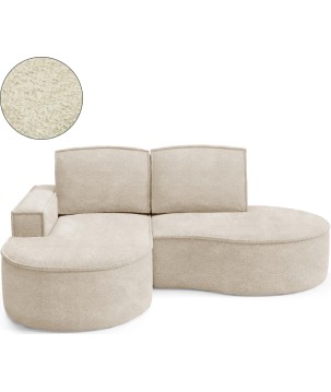 Narożnik MOLLY Lewostronny bez funkcji spania, wolnostojący tkanina ABRIAMO 03 Beżowy