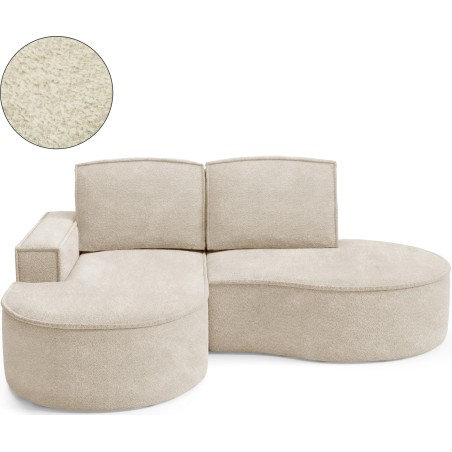 Narożnik MOLLY Lewostronny bez funkcji spania, wolnostojący tkanina ABRIAMO 03 Beżowy