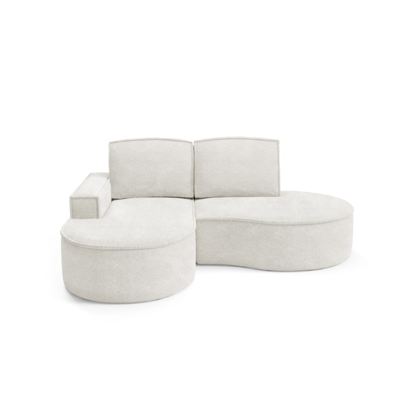 Narożnik MOLLY Lewostronny bez funkcji spania, wolnostojący tkanina ABRIAMO 04 Biały