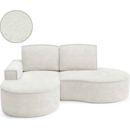 Narożnik MOLLY Lewostronny bez funkcji spania, wolnostojący tkanina ABRIAMO 04 Biały