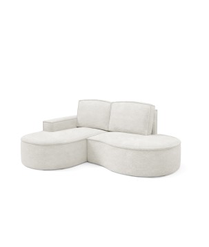 Narożnik MOLLY Lewostronny bez funkcji spania, wolnostojący tkanina ABRIAMO 04 Biały