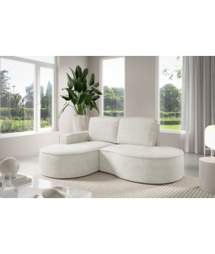 Narożnik MOLLY Lewostronny bez funkcji spania, wolnostojący tkanina ABRIAMO 04 Biały