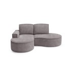 Narożnik MOLLY Lewostronny bez funkcji spania, wolnostojący tkanina ABRIAMO 07 Szary