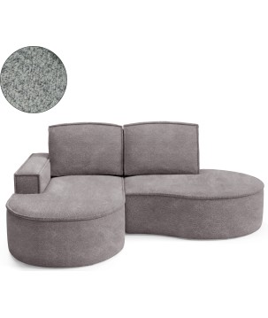 Narożnik MOLLY Lewostronny bez funkcji spania, wolnostojący tkanina ABRIAMO 07 Szary