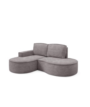 Narożnik MOLLY Lewostronny bez funkcji spania, wolnostojący tkanina ABRIAMO 07 Szary