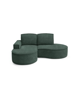 Narożnik MOLLY Lewostronny bez funkcji spania, wolnostojący tkanina ABRIAMO 09 Zielony