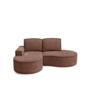 Narożnik MOLLY Lewostronny bez funkcji spania, wolnostojący tkanina ABRIAMO 12 Miedziany