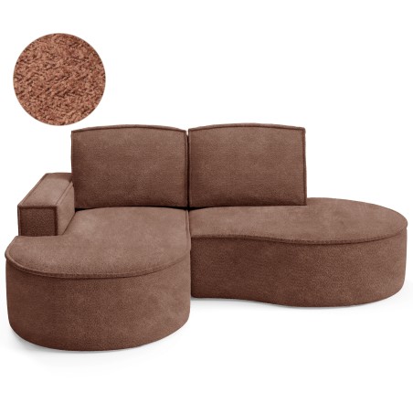 Narożnik MOLLY Lewostronny bez funkcji spania, wolnostojący tkanina ABRIAMO 12 Miedziany