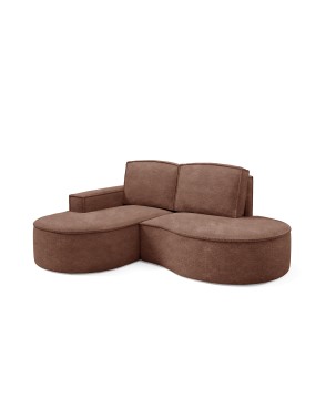 Narożnik MOLLY Lewostronny bez funkcji spania, wolnostojący tkanina ABRIAMO 12 Miedziany