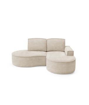 Narożnik MOLLY Prawostronny bez funkcji spania, wolnostojący tkanina ABRIAMO 03 Beżowy