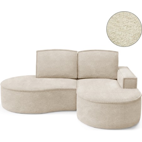 Narożnik MOLLY Prawostronny bez funkcji spania, wolnostojący tkanina ABRIAMO 03 Beżowy