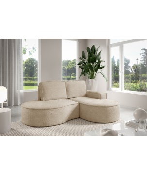 Narożnik MOLLY Prawostronny bez funkcji spania, wolnostojący tkanina ABRIAMO 03 Beżowy