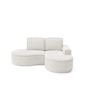 Narożnik MOLLY Prawostronny bez funkcji spania, wolnostojący tkanina ABRIAMO 04 Biały