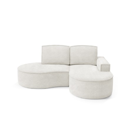 Narożnik MOLLY Prawostronny bez funkcji spania, wolnostojący tkanina ABRIAMO 04 Biały