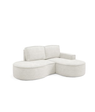 Narożnik MOLLY Prawostronny bez funkcji spania, wolnostojący tkanina ABRIAMO 04 Biały