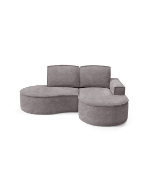 Narożnik MOLLY Prawostronny bez funkcji spania, wolnostojący tkanina ABRIAMO 07 Szary