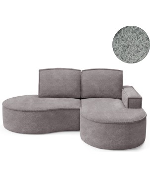 Narożnik MOLLY Prawostronny bez funkcji spania, wolnostojący tkanina ABRIAMO 07 Szary