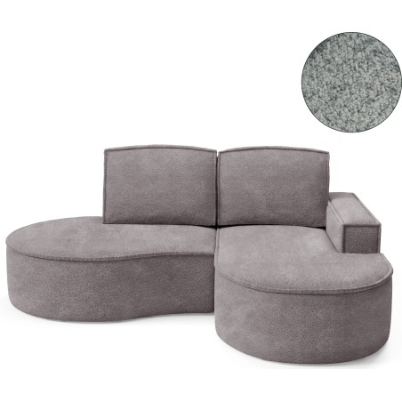 Narożnik MOLLY Prawostronny bez funkcji spania, wolnostojący tkanina ABRIAMO 07 Szary