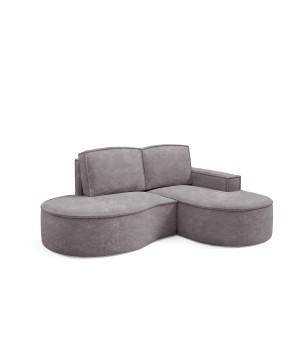 Narożnik MOLLY Prawostronny bez funkcji spania, wolnostojący tkanina ABRIAMO 07 Szary