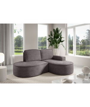 Narożnik MOLLY Prawostronny bez funkcji spania, wolnostojący tkanina ABRIAMO 07 Szary